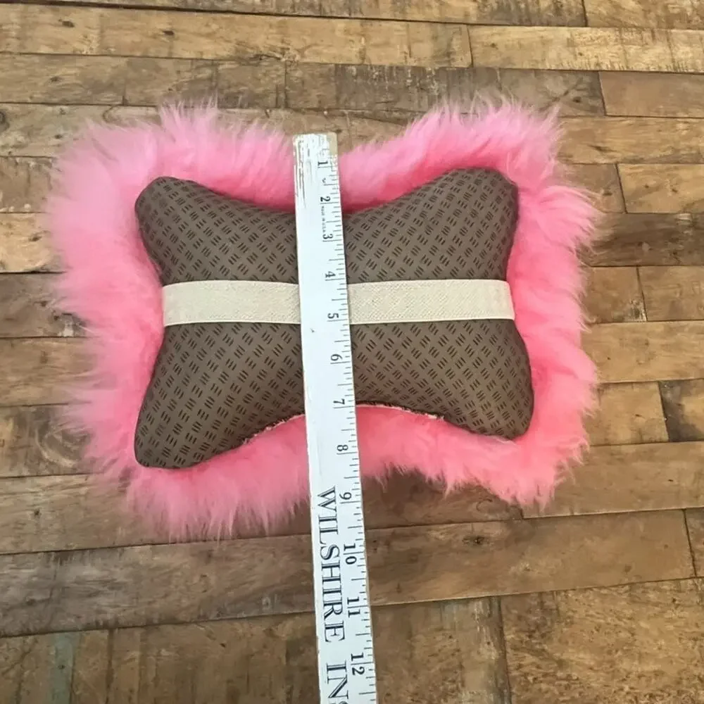 Vibrant Pink Shaggy Fur Decorative Throw Pillow